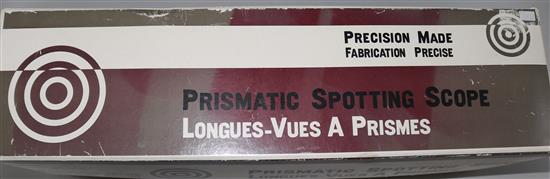 A precision made prismatic spotting scope